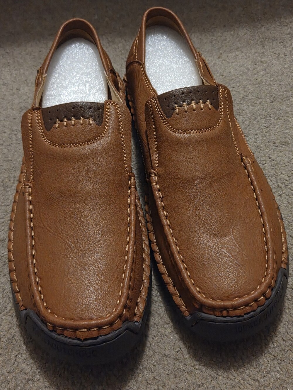 Greks Men’s Casual Brown Leather Loafers Slip-On Driving Shoes Size 43 /9.5/ 10